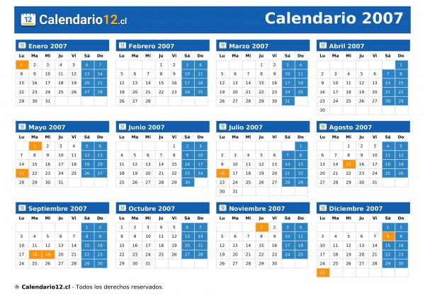 Calendario 2007