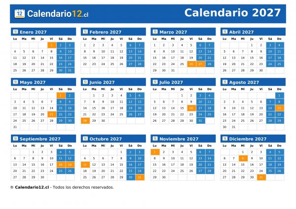 Calendario 2027