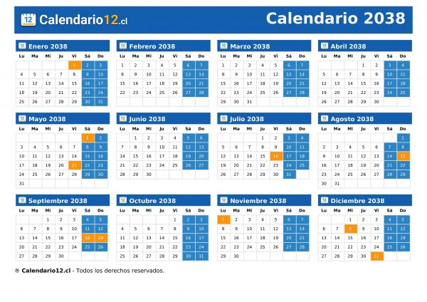 Calendario 2038